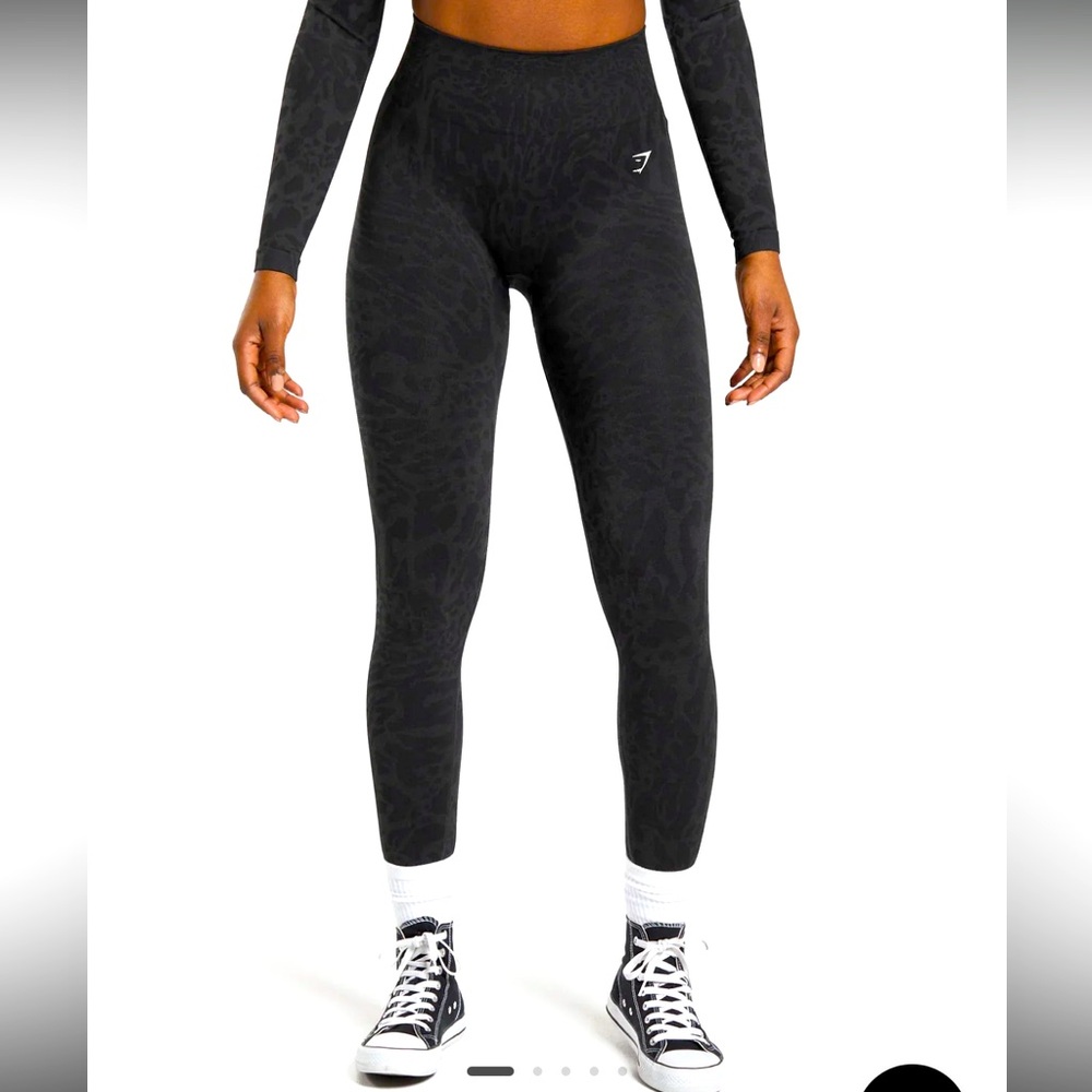 Black gymshark animal print leggings size medium